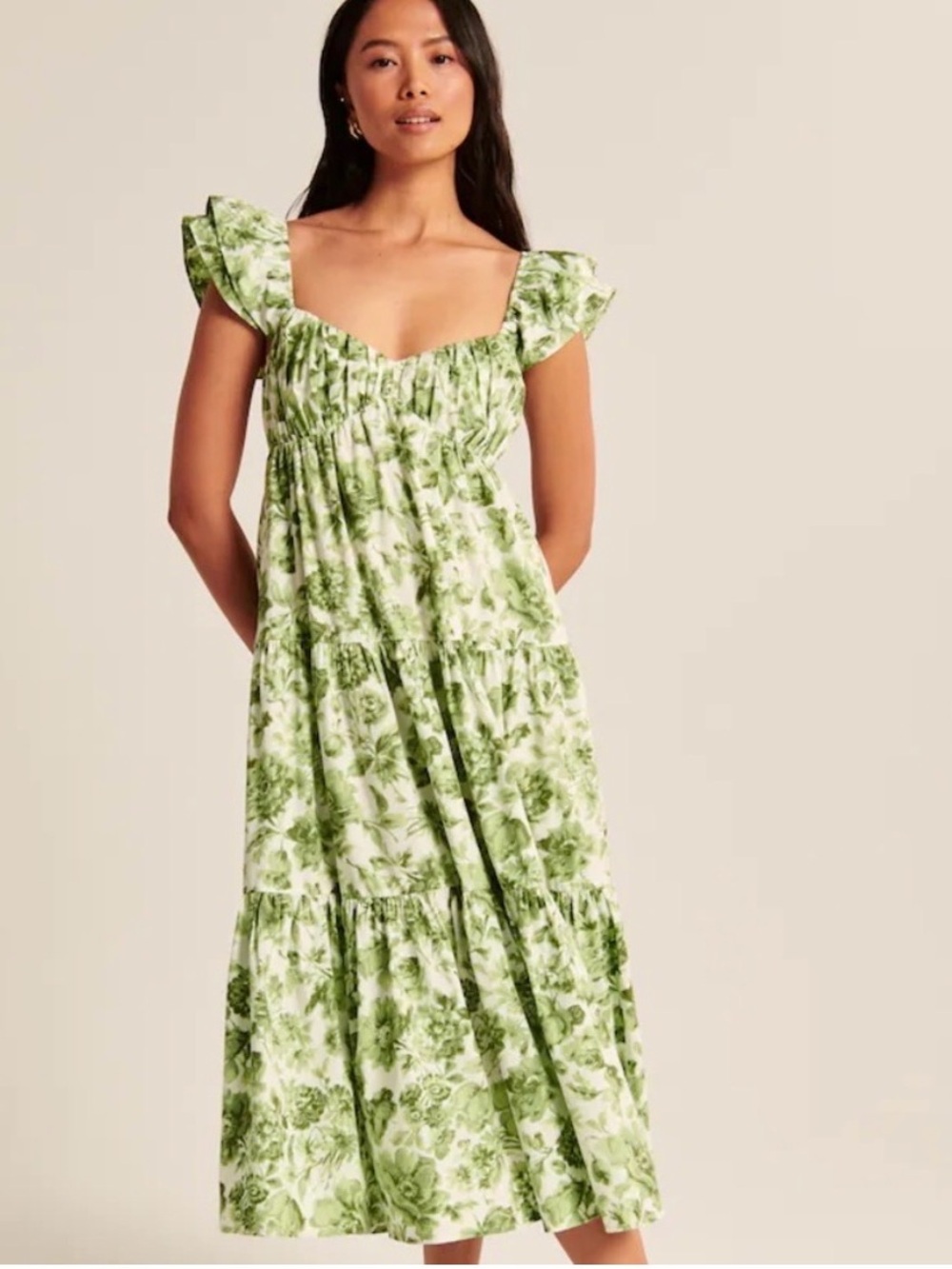 Abercrombie Green Floral Dress